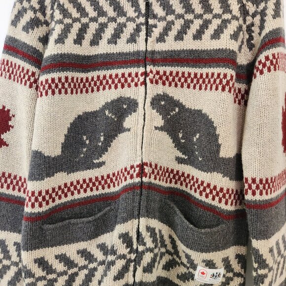 Canada Olympics Knit Sweater Hudsons Bay Mens Small Zip Up - Picture 3 of 11